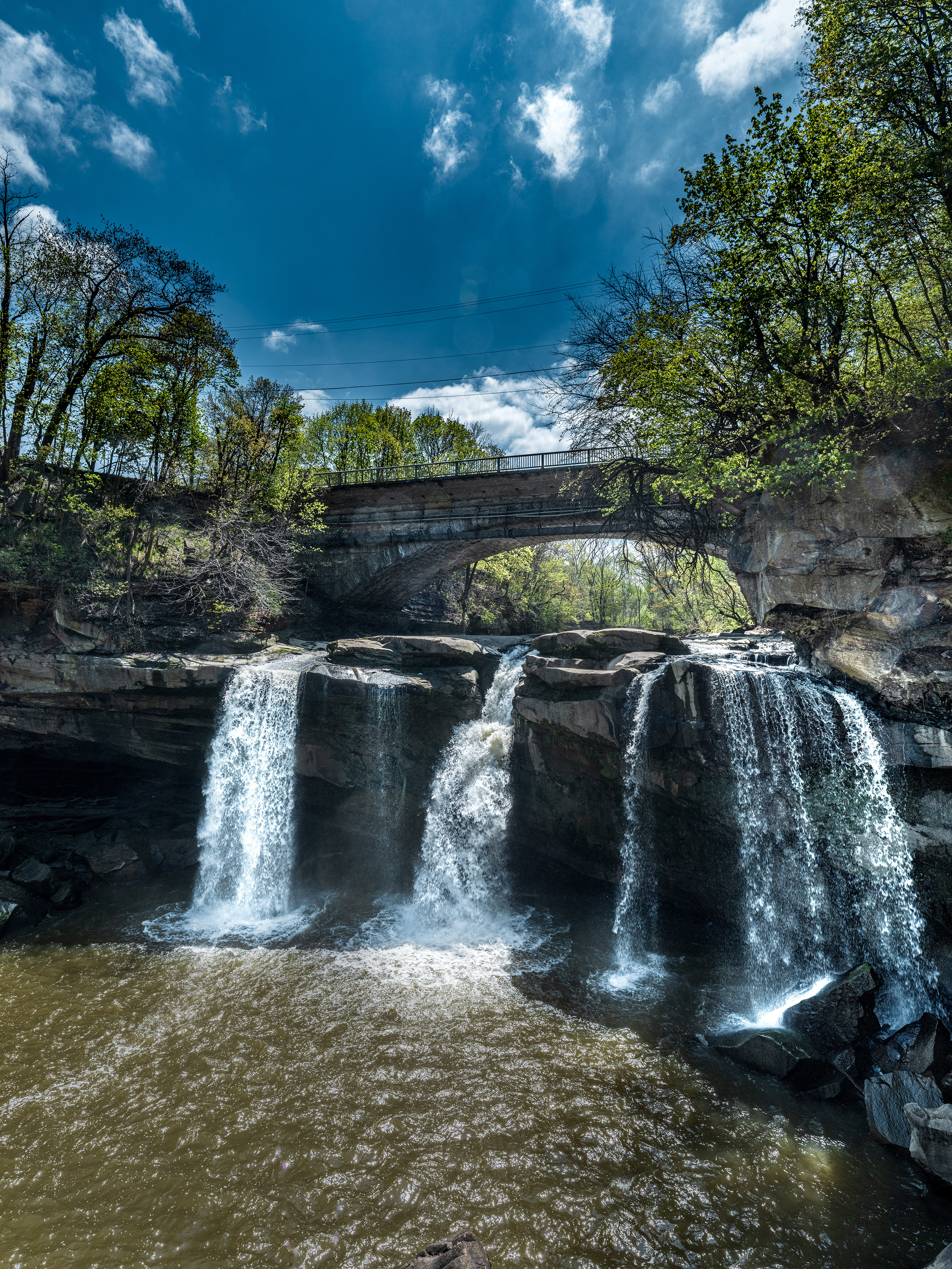 Landscape color photography sample feature depicting a waterfall in North Ohio