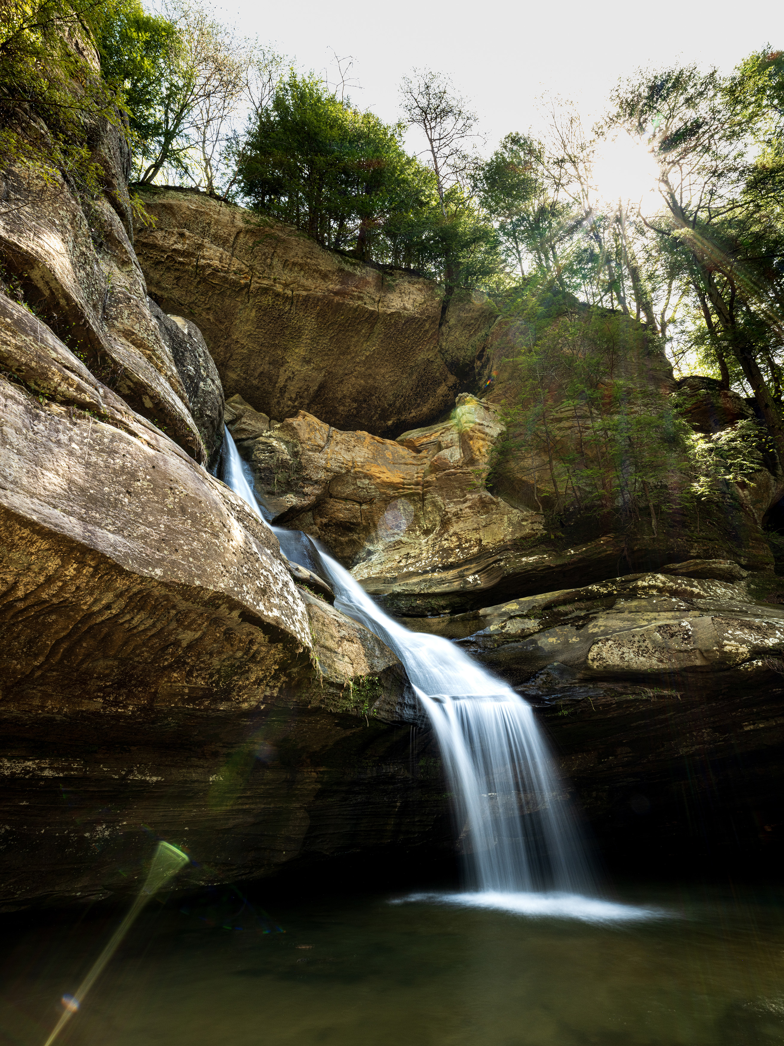 Landscape color photography sample feature depicting a waterfall in North Ohio