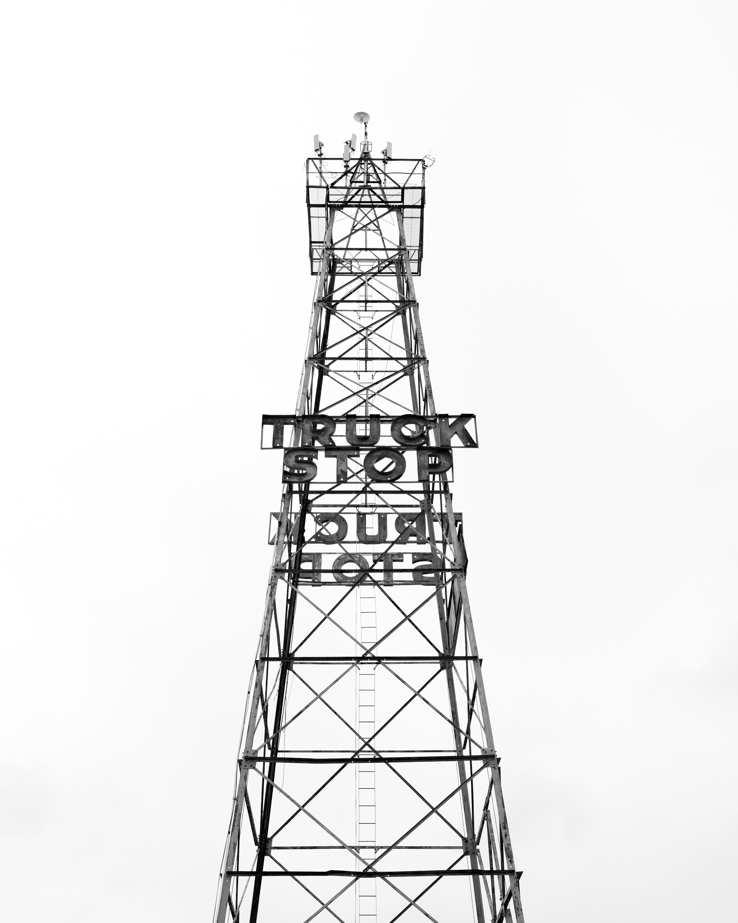 Photograph of an oil rig from a Texas truck stop
