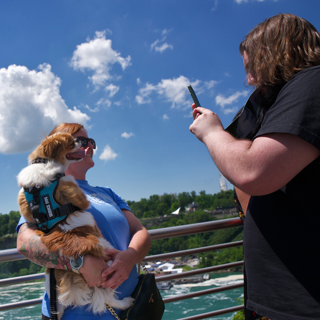Photography of people enjoying candid photographs at the American side of the falls